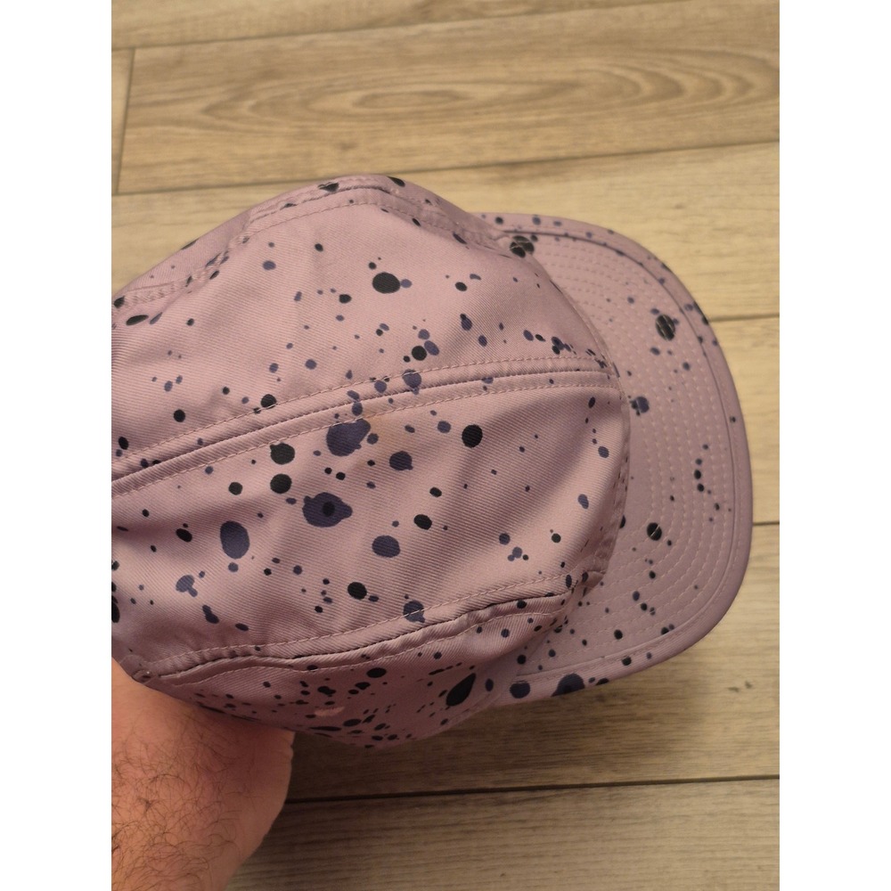 Burton Mens 5 Panel Camper Hat Purple Black Paint Splatter Logo Adjustable Cap - Picture 10 of 16